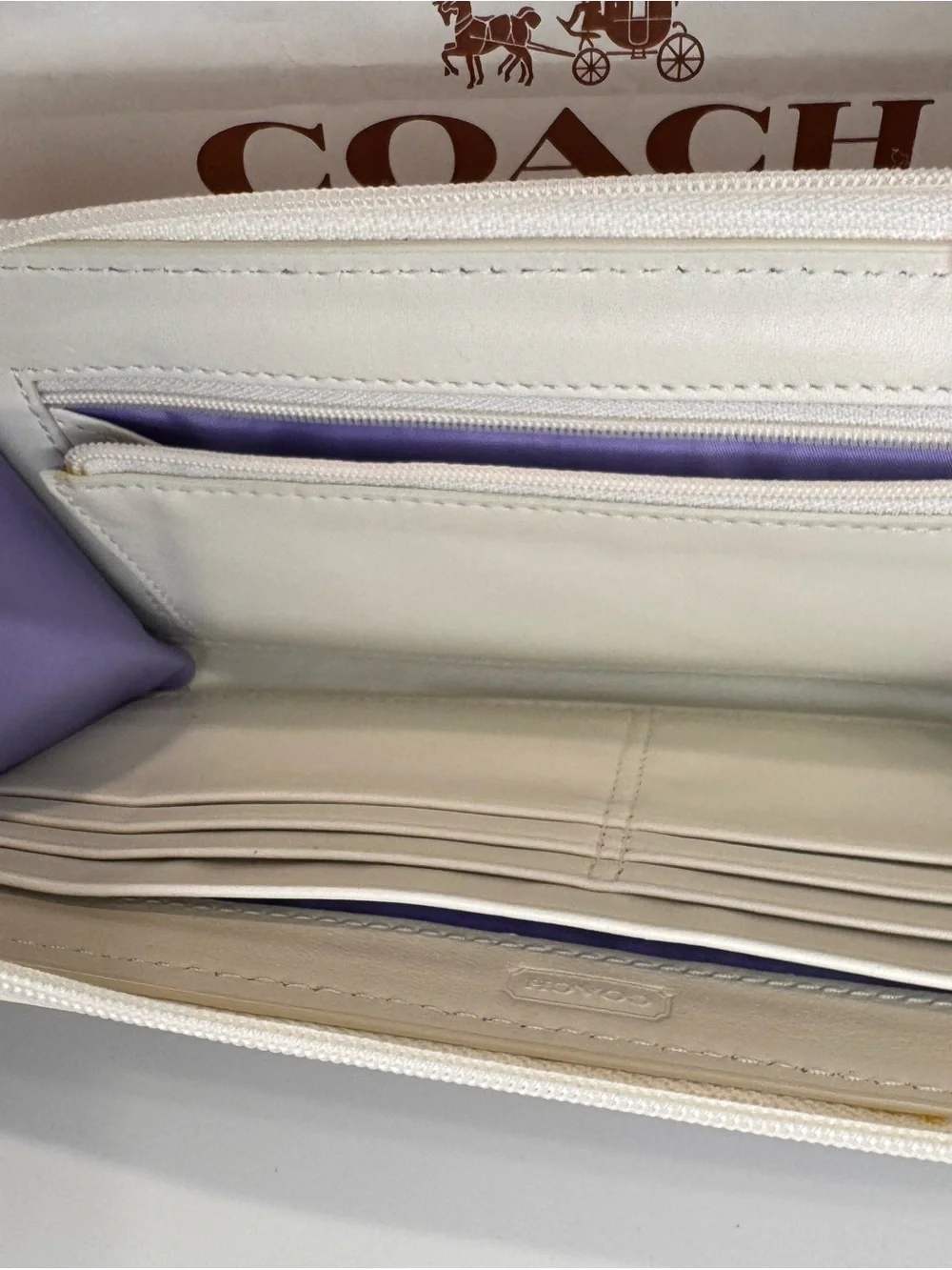 Coach Signature Canvas in Khaki with White Trim and hang tag - Picture 7 of 14